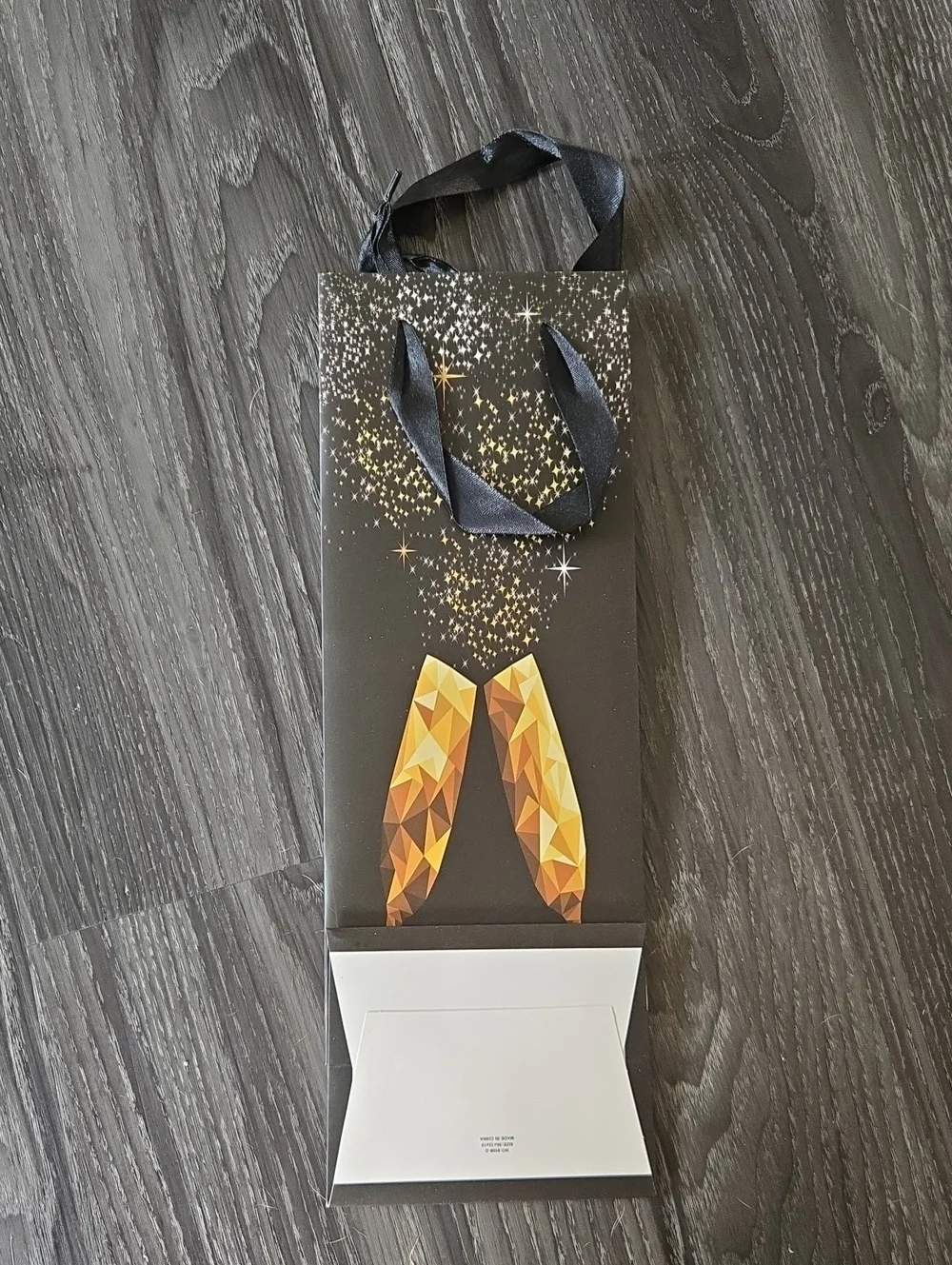 Cheers! Black & Gold Wine Gift Bag - You're Invited